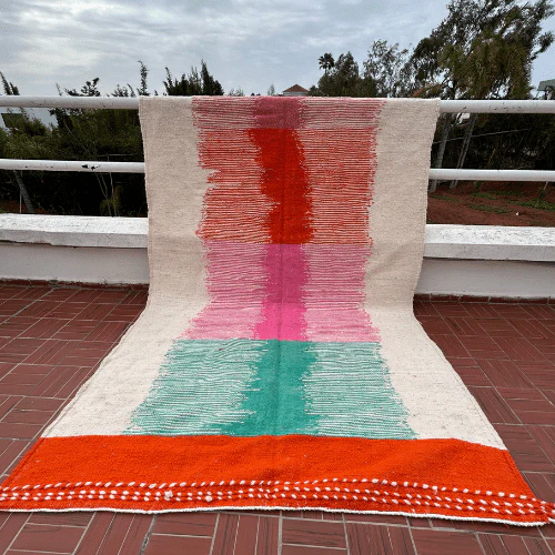 Bright Multicolored Zanafi Berber Rug